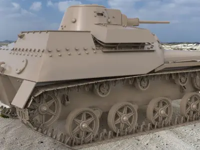 Tank T 40 Clay VRay 3D model