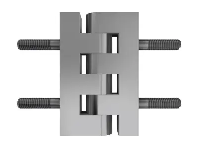 HINGE metal bracket with two bolts 3D model