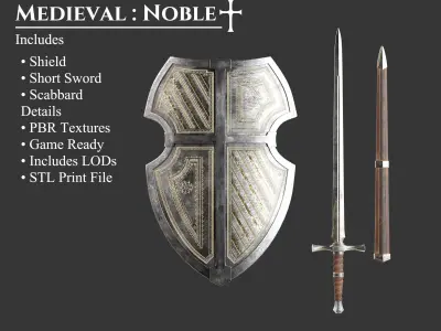 Medieval Collection Noble Sword and Shield 