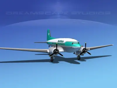 Douglas DC-3 Buffalo Airlines 3D model