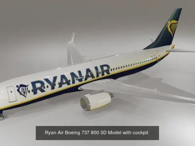 Boeing 737-800 low poly model with 7 liveries 3D Model Collection