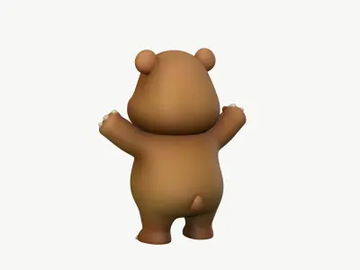 High-Quality Stylized Cartoon Bear Character 3D model