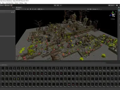 Free NecroPoly Graveyard Halloween Exterior Kit Free low-poly 3D model