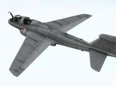 Fighter Jet Flying In Sky Plane Low Poly 3D Model Low-poly 3D model