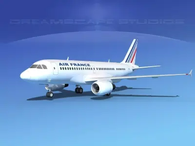 Airbus A319 Air France 3D model