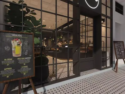 Classic Bakery and Cafe Shop 3D Scene 3D model