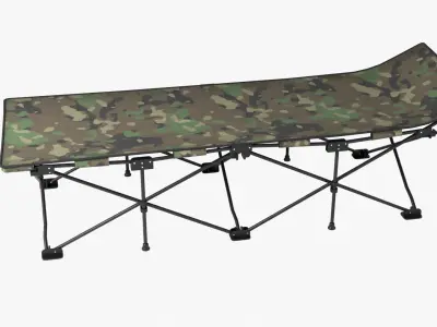 Folding cot Low-poly 3D model