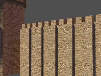 Low Poly Medieval Castle Parts 3D models Low-poly 3D model