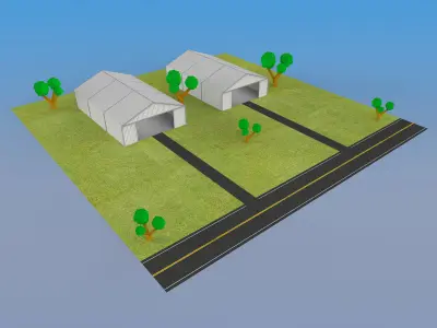 German Hangar 3D model