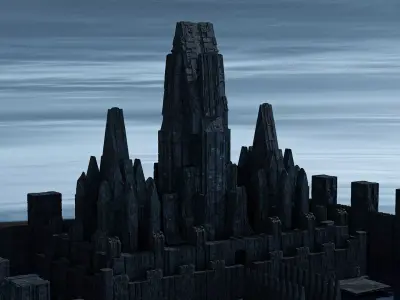 Fantasy enviroment kitbash 3D model