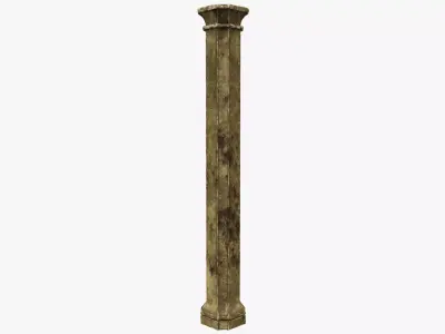 Column wooden Low-poly 3D model