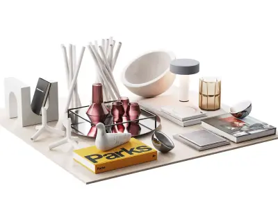 Living Decor Set Accessories For The Coffee Table vitra bird 01 3D model