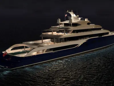 Symphony Superyacht Night Scene 3D model