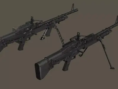 M60E3 And M60E4 Low-poly 3D Model Low-poly 3D model