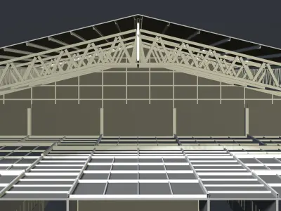 Warehouse in section cut 3D model