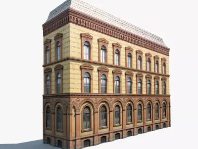 Apartment House 41 Low poly Facade Low-poly 3D model