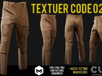UF PRO Gen 2 Combat pants TACTICAL with 40 textuer Low-poly 3D model