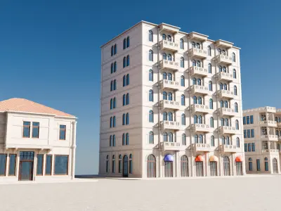 Neo-Classical Modular Building Kit  Low-poly 3D model