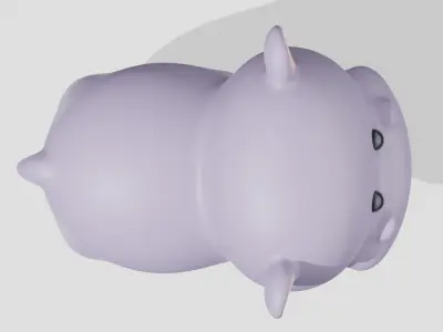 Cute little hippo  3D model