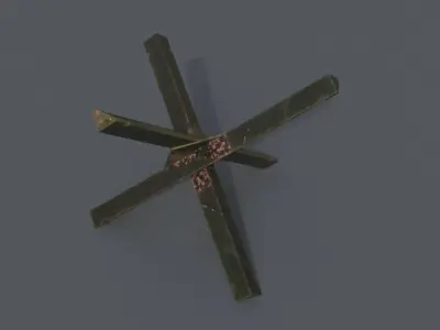 Czech hedgehog WW2 barricade 3D model