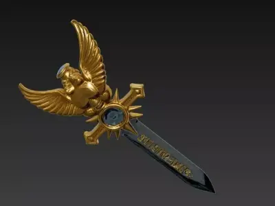 Divine Seraph Guardian Dagger 3D Model Low-poly 3D model