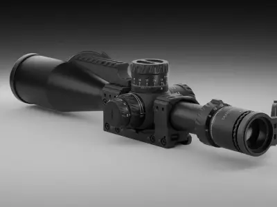 Tangent Theta 5-25x56mm and Spuhr SP-4001C Mount Low-poly 3D model