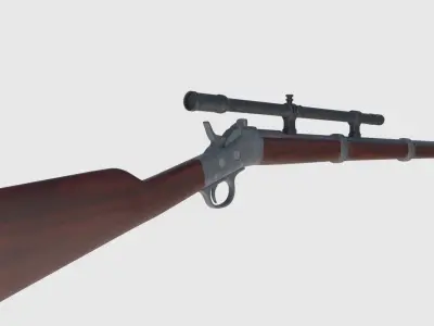 Remington Rolling Block Rifle - Game Ready Low-poly 3D model
