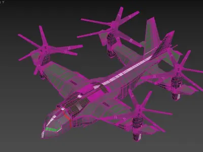 3D model of a futuristic aircraft  3D model