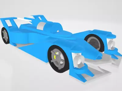 The blue car Free 3D model