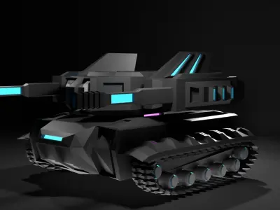 Sci-fi tank Low-poly 3D model