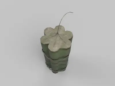 Dynamite bamboo canister Low-poly 3D model