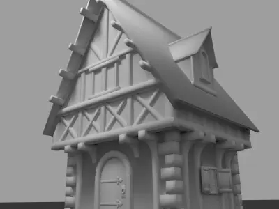 Medieval Habitation Low-poly 3D model