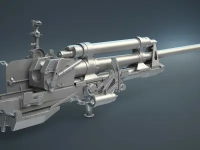 ZiS-3 gun for SU-76 3D model