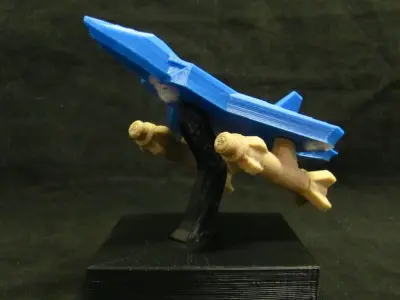 F-22 Raptor Jet with display stand removable missiles Free 3D print model