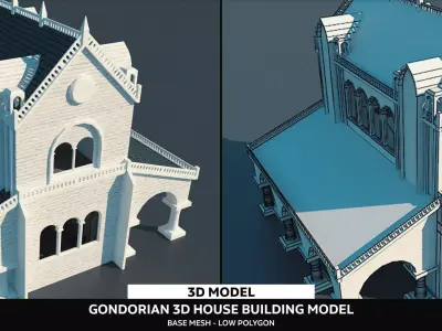 Gondor House Building Low-poly 3D model