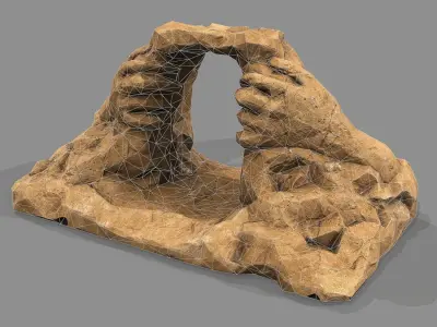 Cave Entrance Desert rock 05 Low-poly 3D model