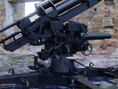 German FLAK 88 mm 3D model 3D model