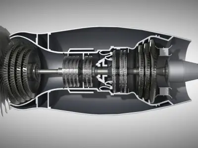Aircraft Engine Turbine 3D model