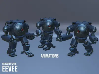 Robot evee Low-poly 3D model