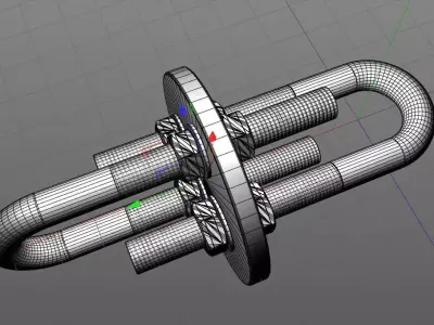 C4D dog bone chain tensioner 3D model