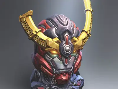 Gurren Lagann Portrait Bust 3D print model