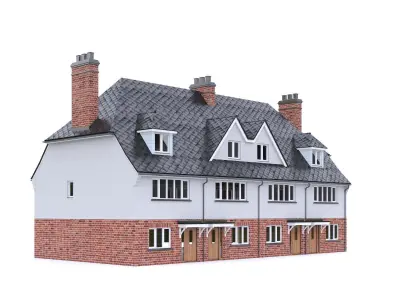English Brick House 10 Low-poly 3D model