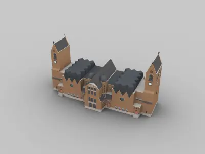 Church lowpoly2 Low-poly 3D model
