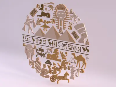 Egyptian Symbols - 038 Low-poly 3D model