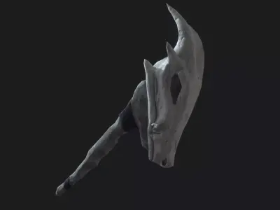 Fantasy Stylish- Wand of Skull Low-poly 3D model