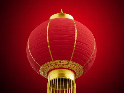 Chinese Lantern Low-poly 3D model