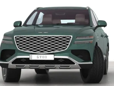 Genesis GV80 2024 Opening doors and trunk 3D model
