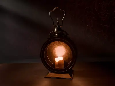 Vintage lantern Free low-poly 3D model