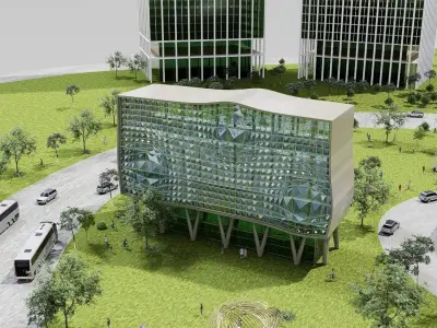 Grid Distortion Tower GH230228 - Rhino Grasshopper Project 3D model