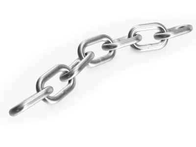 Chrome Chain Low-poly 3D model